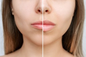 Before and after under-eye treatment — reduced fine lines and brighter look